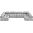 Meridian Furniture Ames Grey Boucle Fabric Modular Sectional