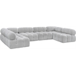 Meridian Furniture Ames Grey Boucle Fabric Modular Sectional