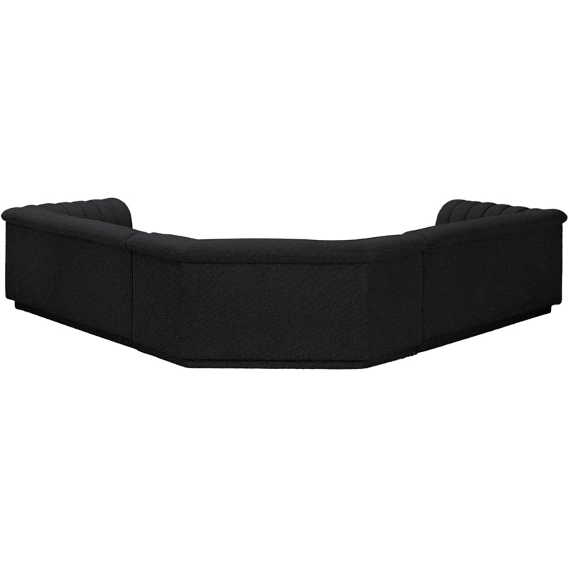 Meridian Furniture Cascade Black Boucle Fabric Modular Sectional
