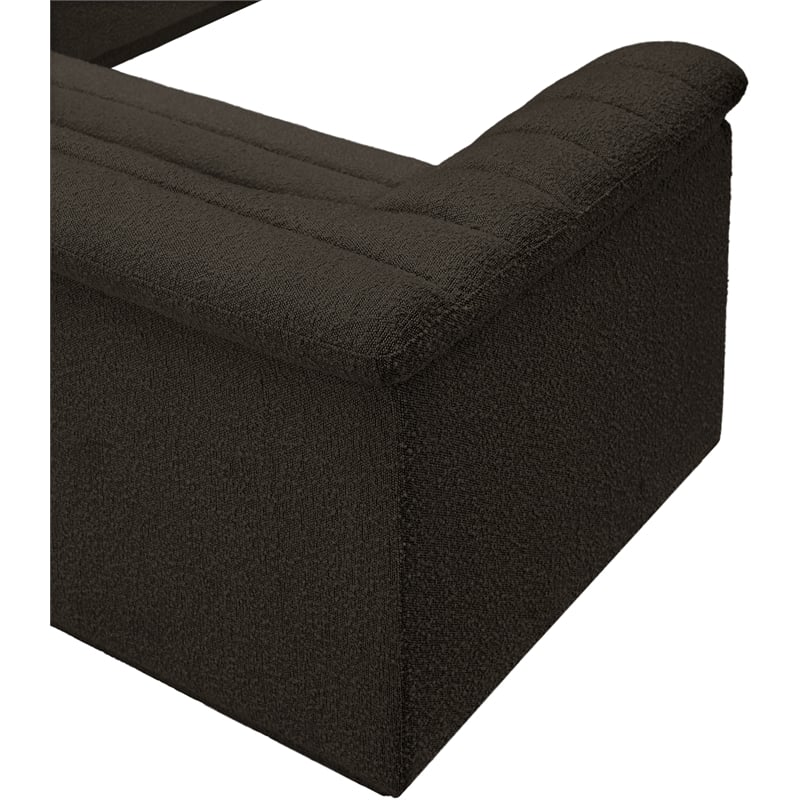 Meridian Furniture Cascade Brown Boucle Fabric Modular Sectional