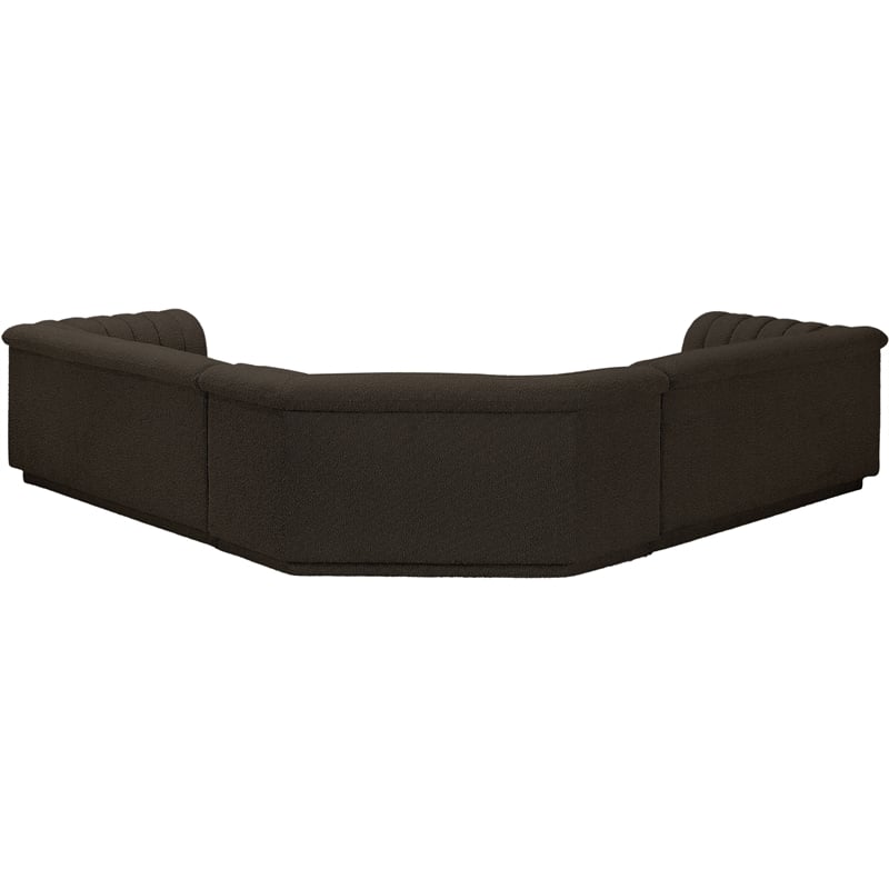 Meridian Furniture Cascade Brown Boucle Fabric Modular Sectional