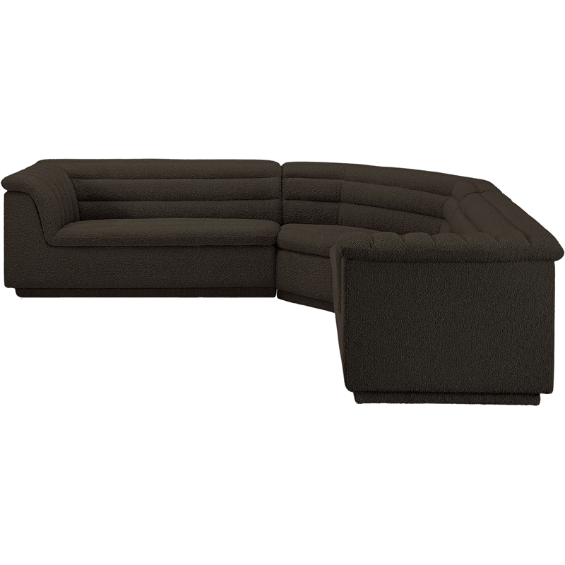 Meridian Furniture Cascade Brown Boucle Fabric Modular Sectional