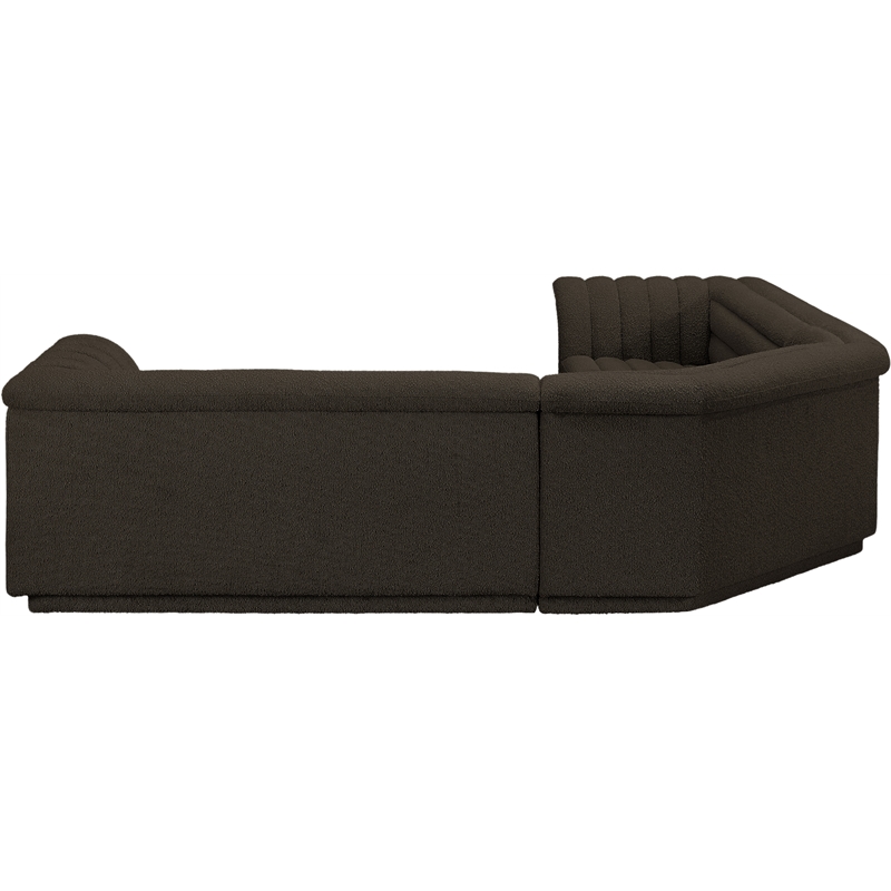 Meridian Furniture Cascade Brown Boucle Fabric Modular Sectional