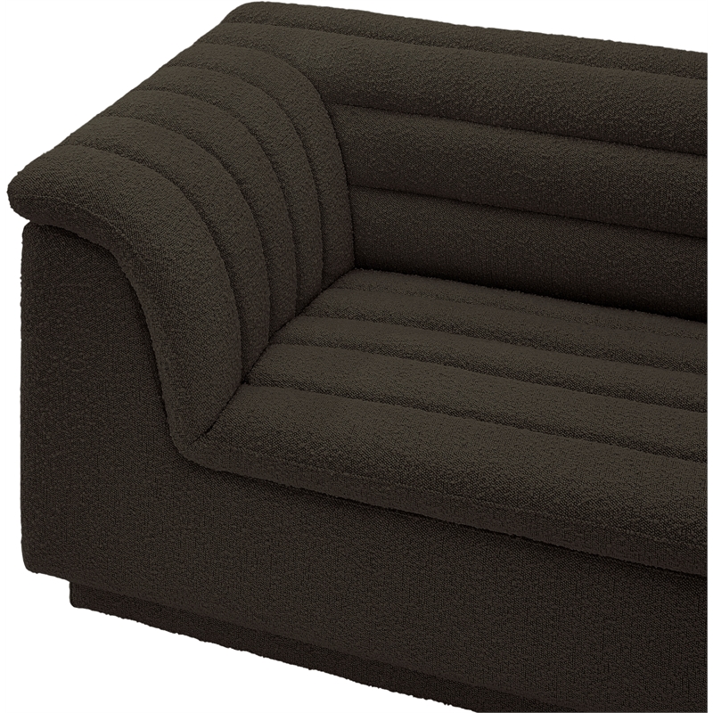 Meridian Furniture Cascade Brown Boucle Fabric Modular Sectional