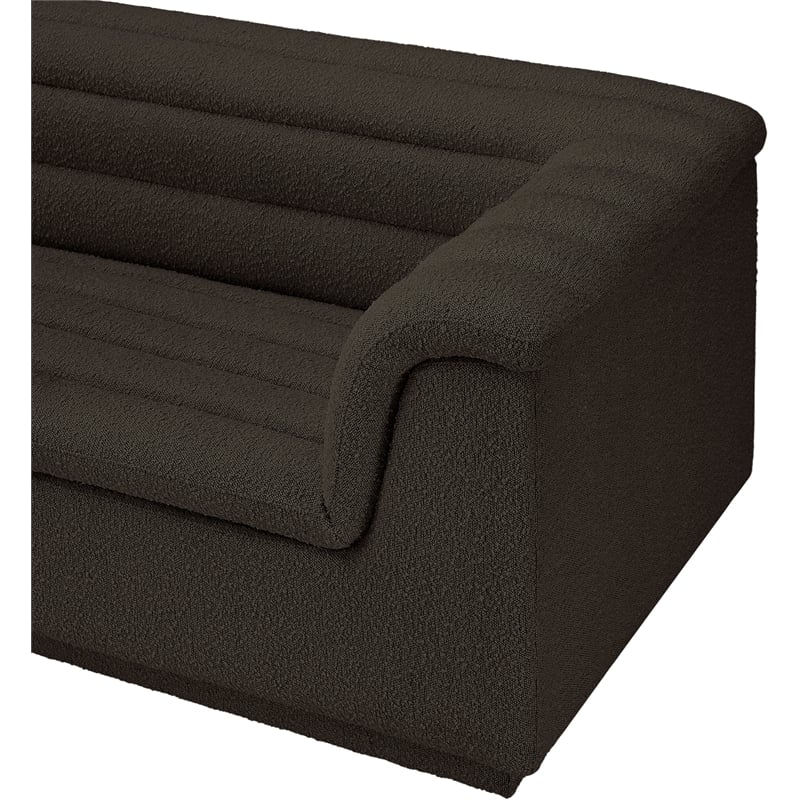 Meridian Furniture Cascade Brown Boucle Fabric Modular Sectional