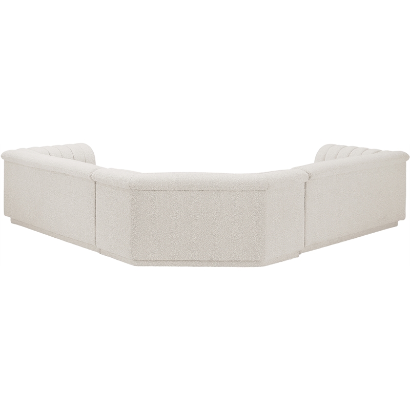Meridian Furniture Cascade Cream Boucle Fabric Modular Sectional