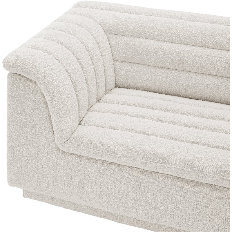 Meridian Furniture Cascade Cream Boucle Fabric Modular Sectional