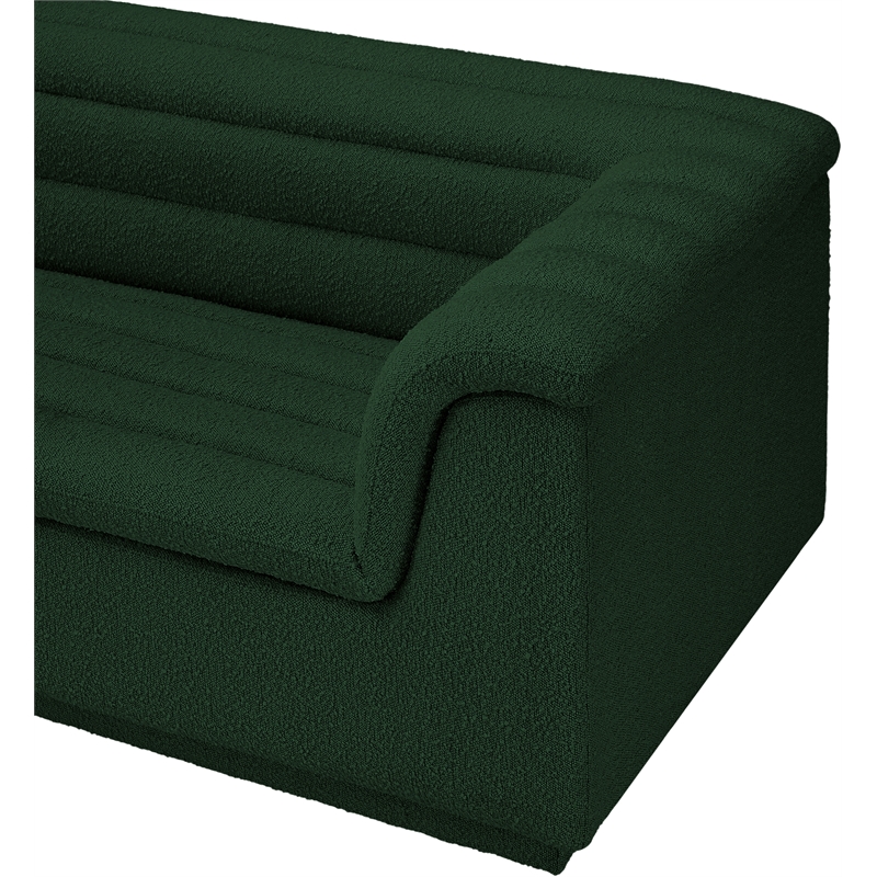 Meridian Furniture Cascade Green Boucle Fabric Modular Sectional