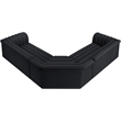 Meridian Furniture Cascade Black Velvet Fabric Modular Sectional