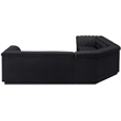 Meridian Furniture Cascade Black Velvet Fabric Modular Sectional