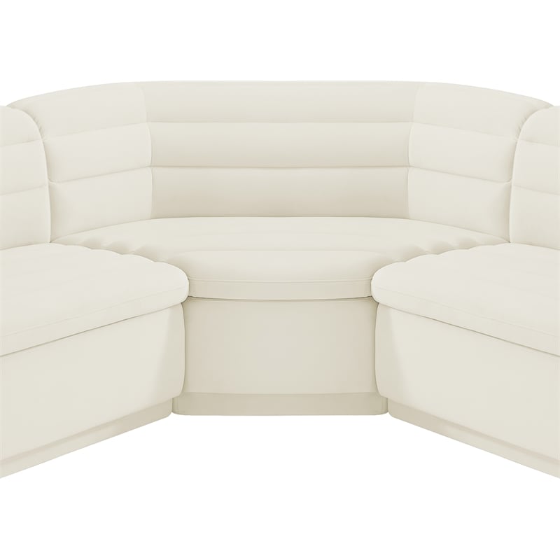 Meridian Furniture Cascade Cream Velvet Fabric Modular Sectional