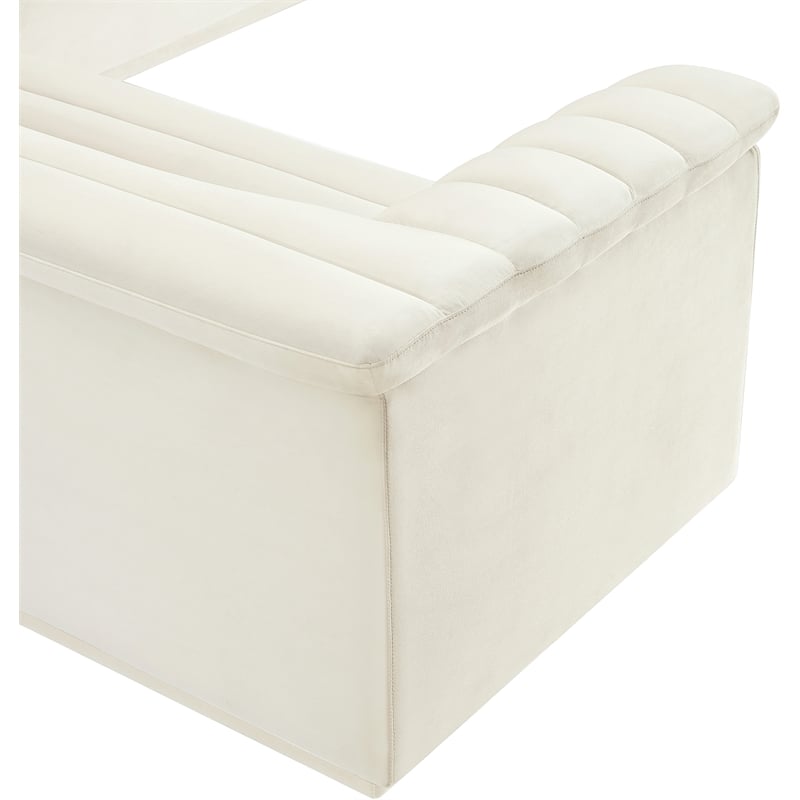 Meridian Furniture Cascade Cream Velvet Fabric Modular Sectional