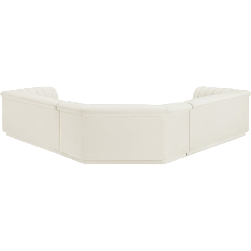 Meridian Furniture Cascade Cream Velvet Fabric Modular Sectional