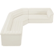 Meridian Furniture Cascade Cream Velvet Fabric Modular Sectional