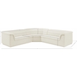 Meridian Furniture Cascade Cream Velvet Fabric Modular Sectional