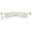 Meridian Furniture Cascade Cream Velvet Fabric Modular Sectional