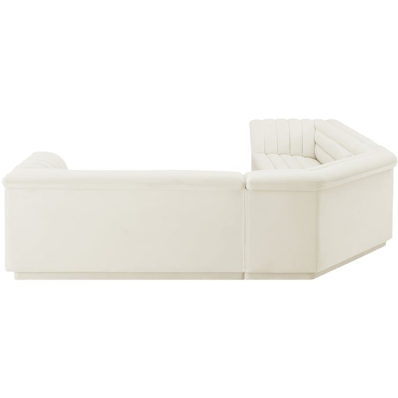 Meridian Furniture Cascade Cream Velvet Fabric Modular Sectional
