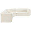 Meridian Furniture Cascade Cream Velvet Fabric Modular Sectional