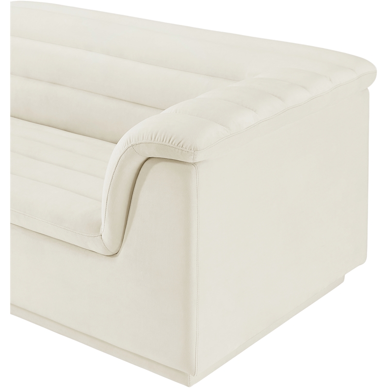 Meridian Furniture Cascade Cream Velvet Fabric Modular Sectional