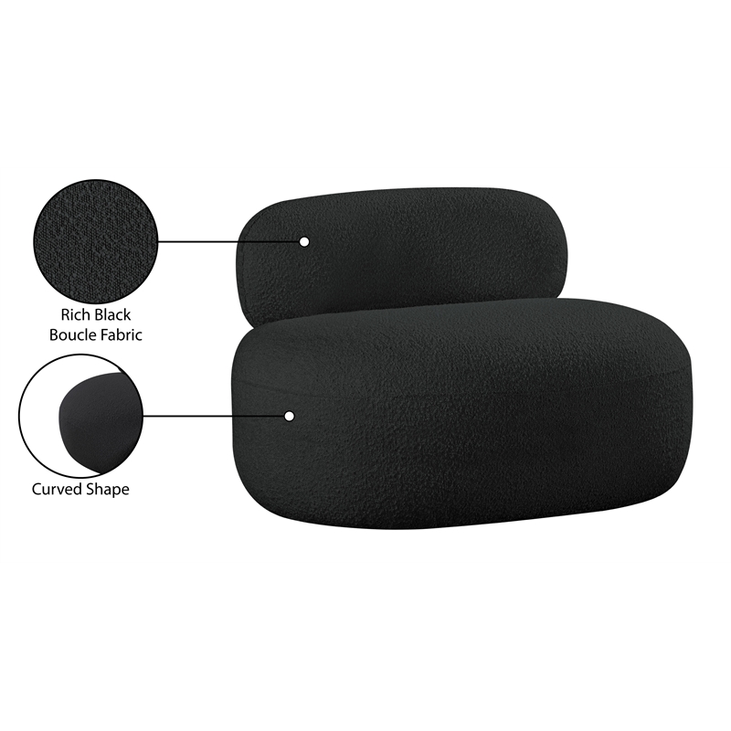 Meridian Furniture Venti Black Boucle Fabric Chair