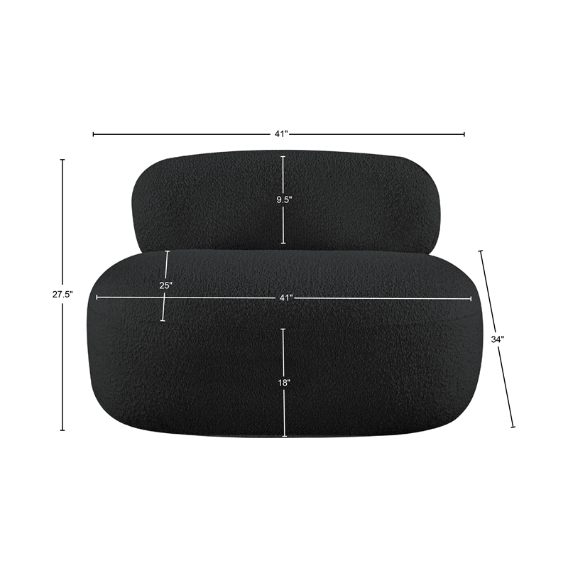 Meridian Furniture Venti Black Boucle Fabric Chair
