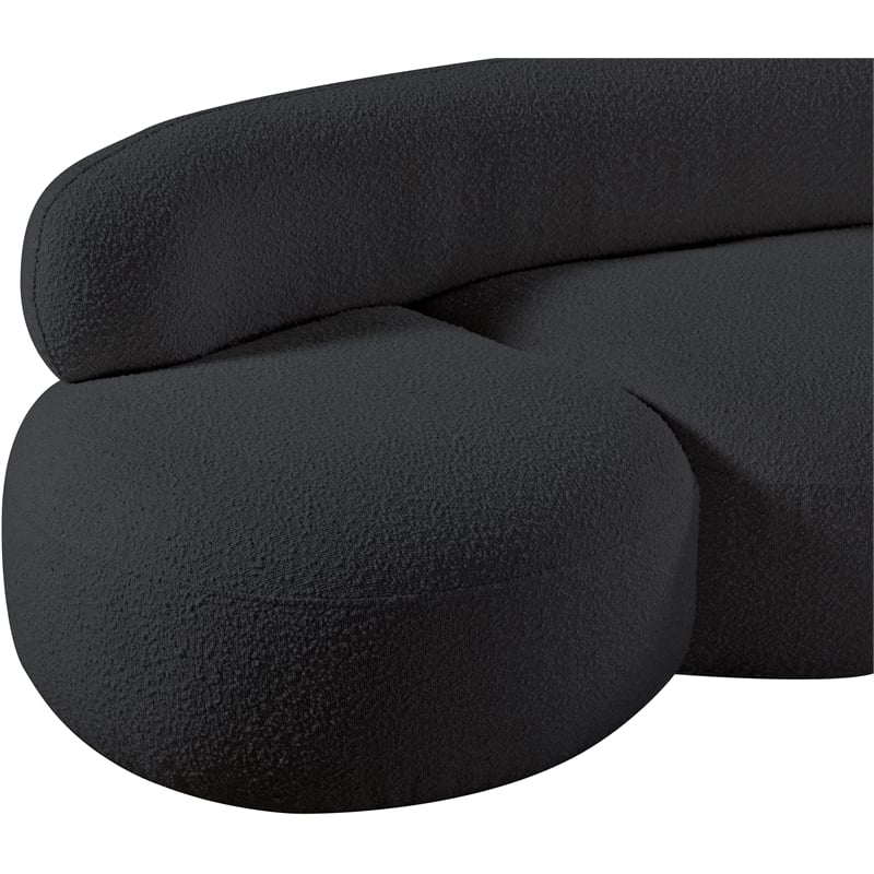 Meridian Furniture Venti Black Boucle Fabric Loveseat