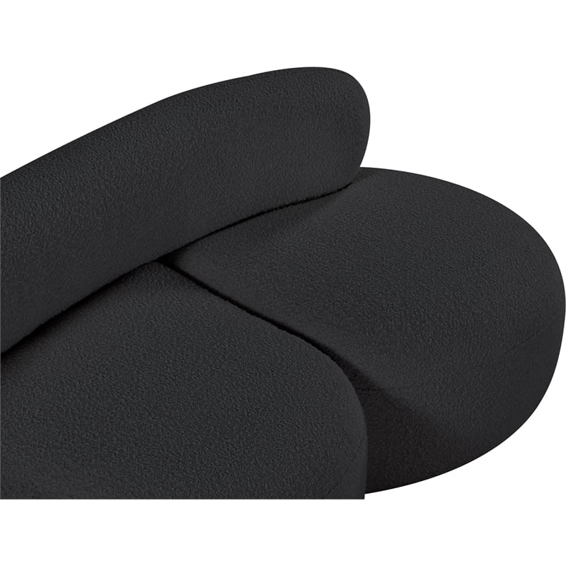 Meridian Furniture Venti Black Boucle Fabric Loveseat