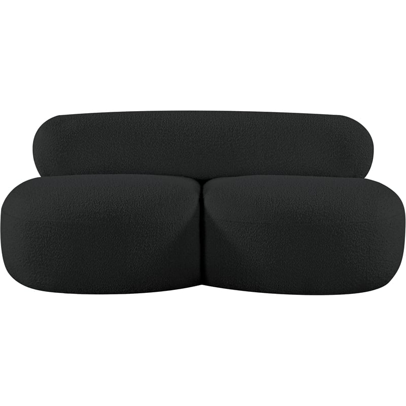 Meridian Furniture Venti Black Boucle Fabric Loveseat