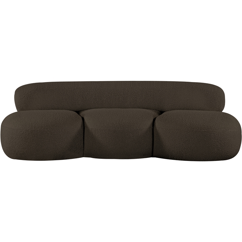 Meridian Furniture Venti Brown Boucle Fabric Loveseat