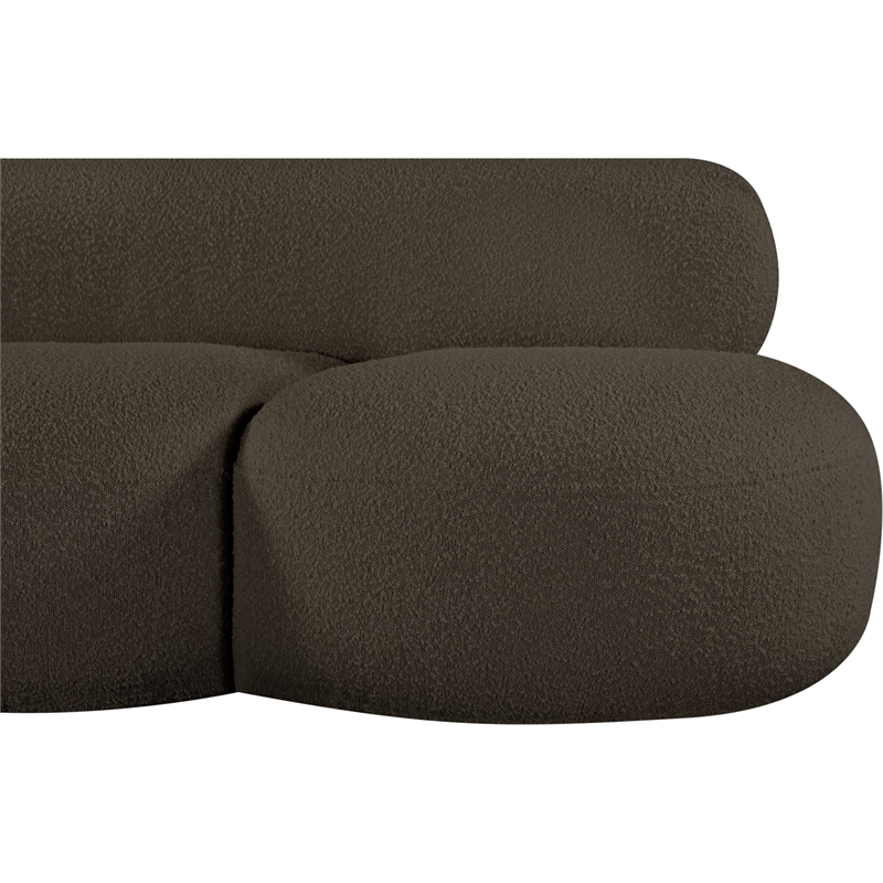 Meridian Furniture Venti Brown Boucle Fabric Sofa