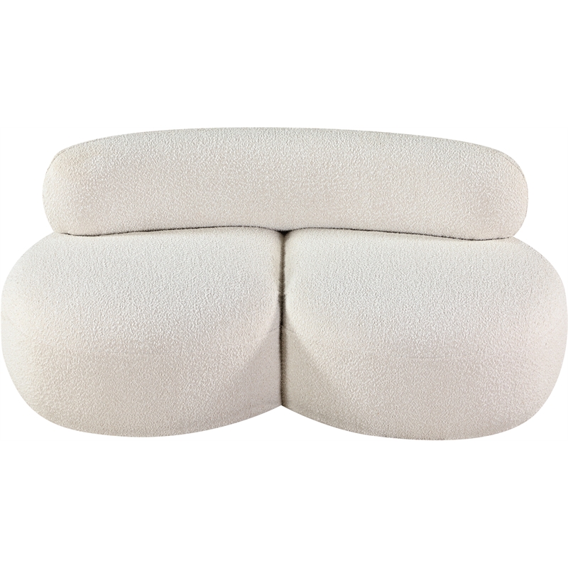 Meridian Furniture Venti Cream Boucle Fabric Loveseat