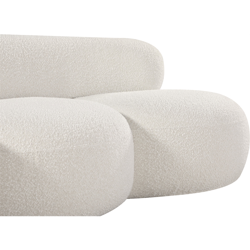 Meridian Furniture Venti Cream Boucle Fabric Loveseat