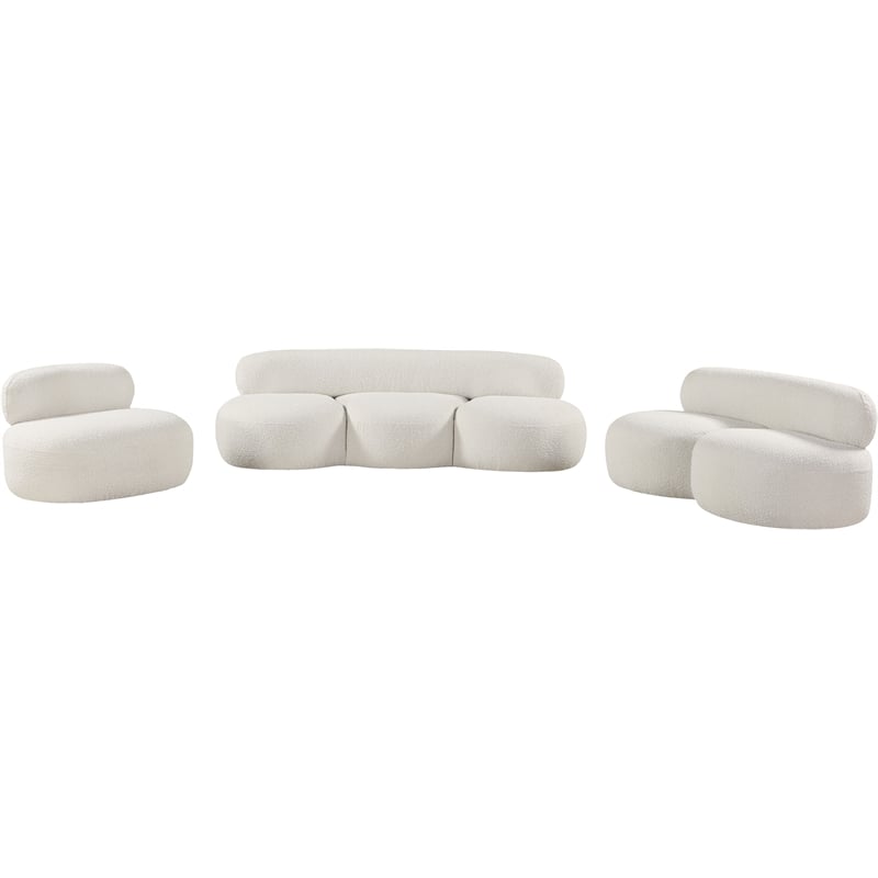 Meridian Furniture Venti Cream Boucle Fabric Sofa