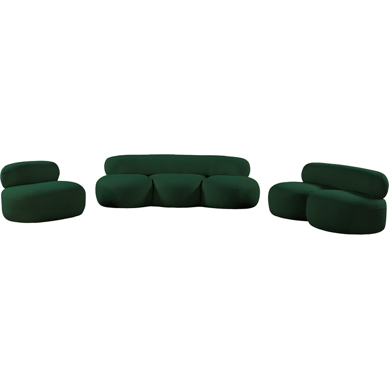 Meridian Furniture Venti Green Boucle Fabric Loveseat