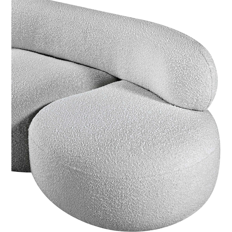 Meridian Furniture Venti Grey Boucle Fabric Loveseat