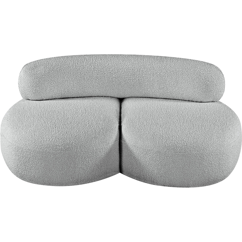 Meridian Furniture Venti Grey Boucle Fabric Loveseat