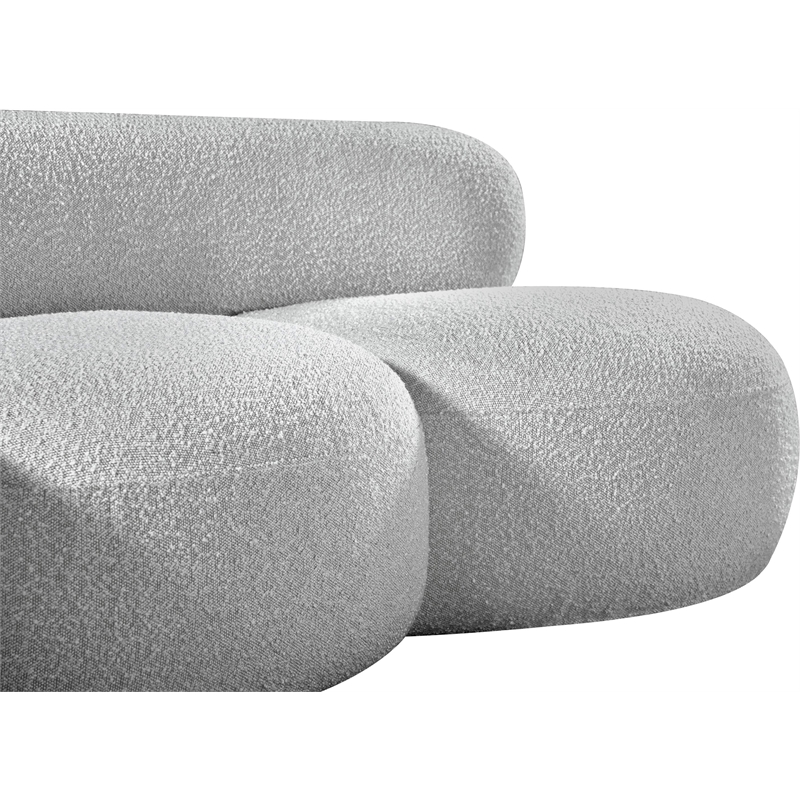 Meridian Furniture Venti Grey Boucle Fabric Loveseat
