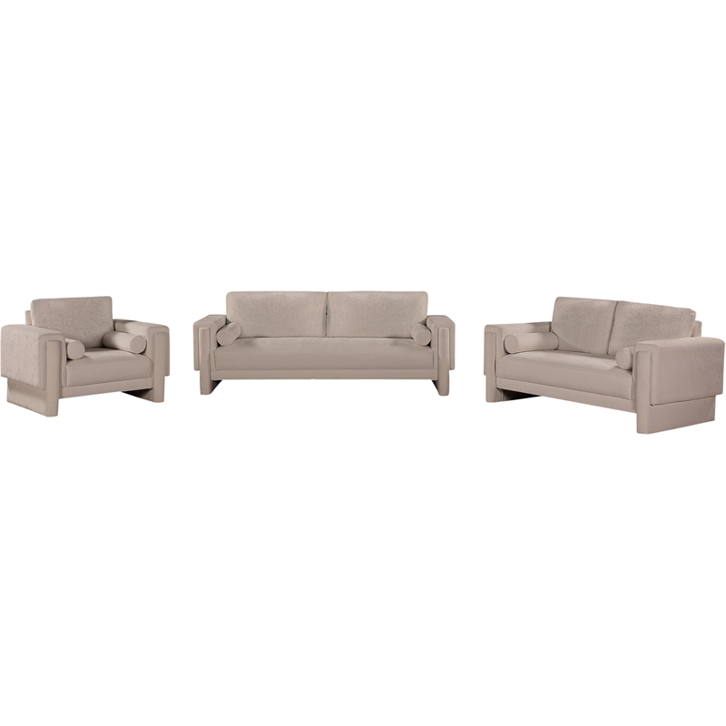 Meridian Furniture Madeline Beige Chenille Fabric Loveseat