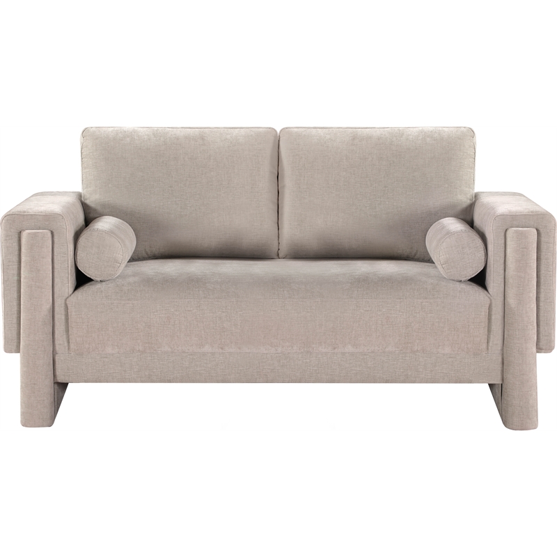 Meridian Furniture Madeline Beige Chenille Fabric Loveseat