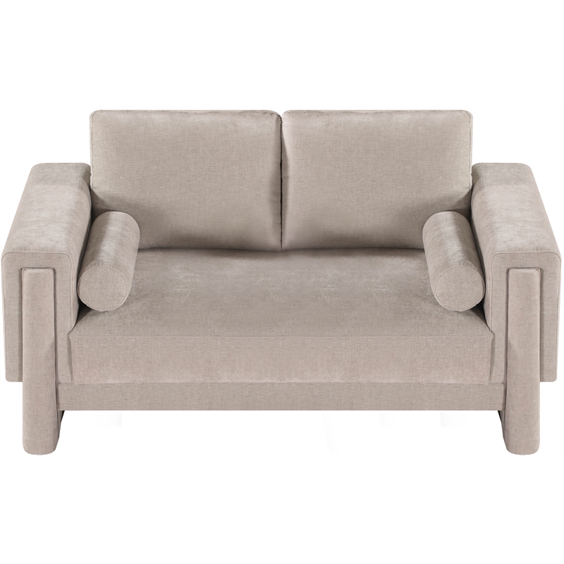 Meridian Furniture Madeline Beige Chenille Fabric Loveseat