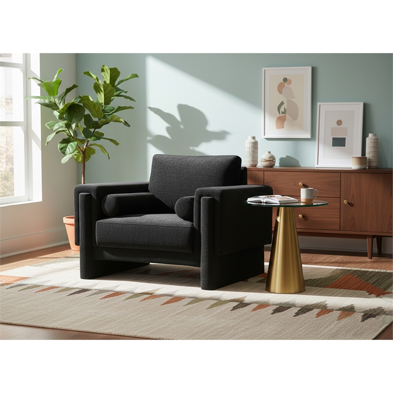 Meridian Furniture Madeline Black Chenille Fabric Chair