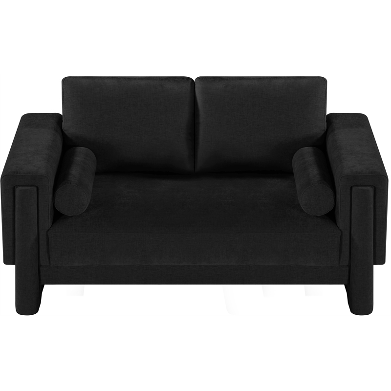 Meridian Furniture Madeline Black Chenille Fabric Loveseat