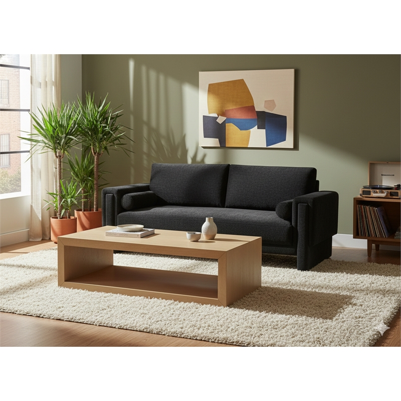 Meridian Furniture Madeline Black Chenille Fabric Sofa