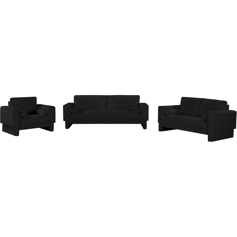 Meridian Furniture Madeline Black Chenille Fabric Sofa