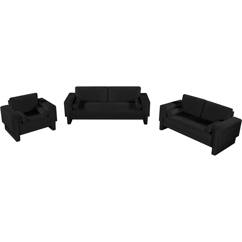 Meridian Furniture Madeline Black Chenille Fabric Sofa