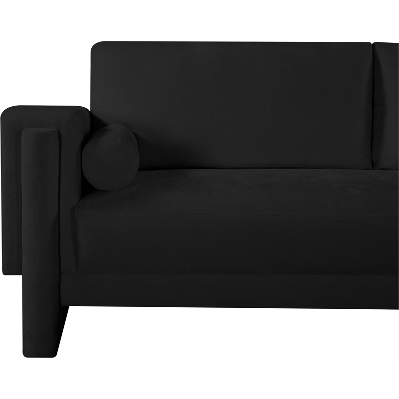 Meridian Furniture Madeline Black Chenille Fabric Sofa