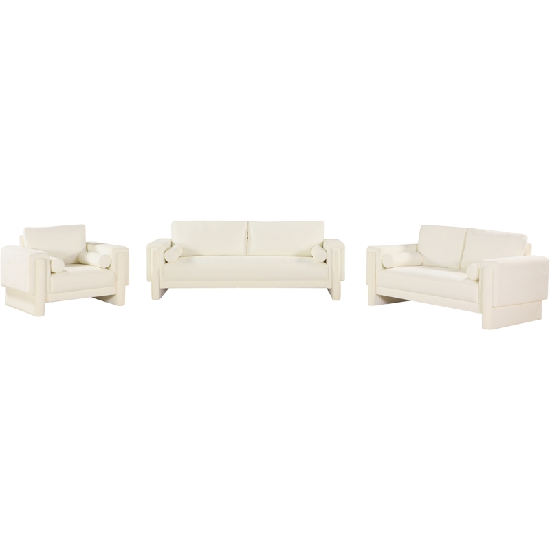 Meridian Furniture Madeline Cream Chenille Fabric Sofa