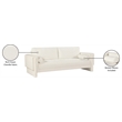 Meridian Furniture Madeline Cream Chenille Fabric Sofa