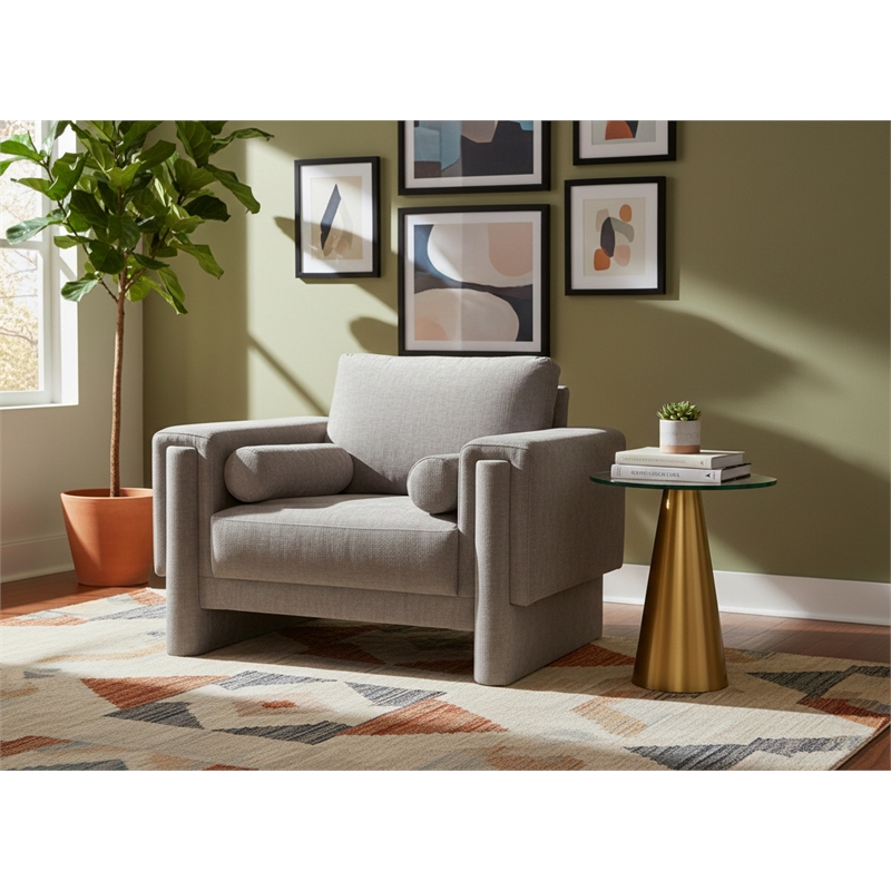 Meridian Furniture Madeline Grey Chenille Fabric Chair