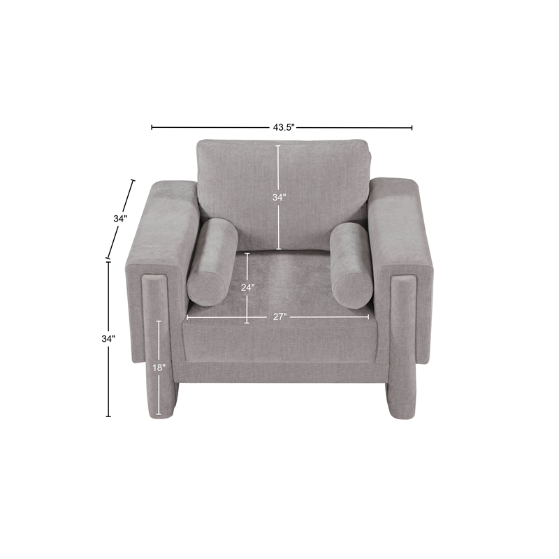 Meridian Furniture Madeline Grey Chenille Fabric Chair